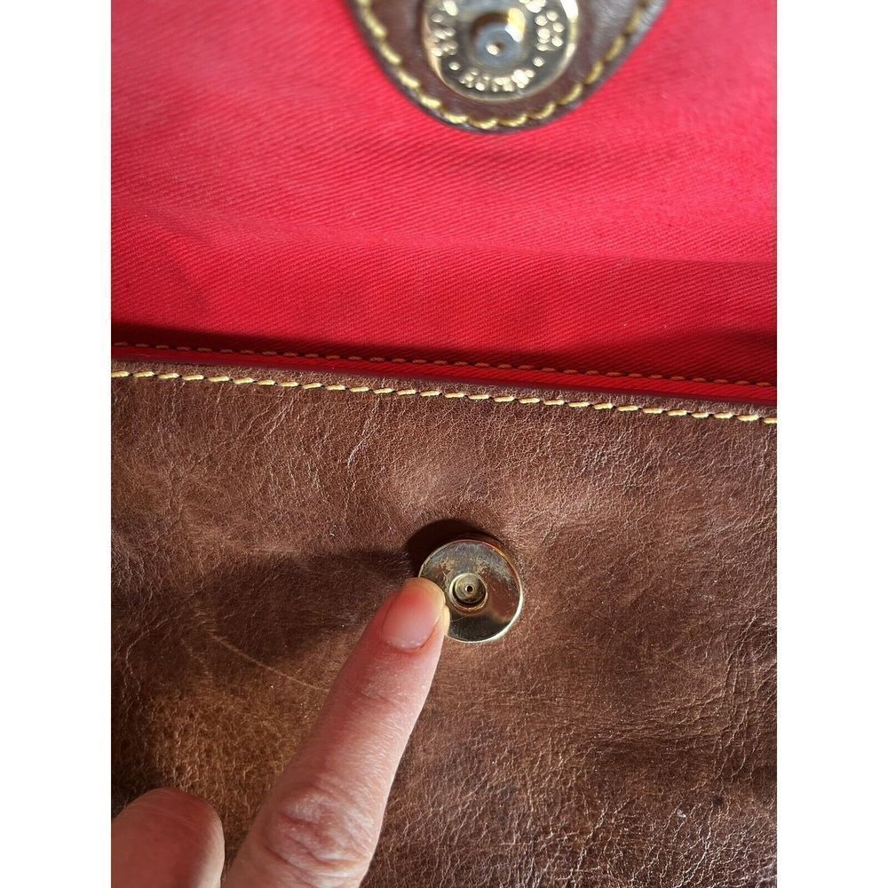 Dooney & Bourke Florentine Pocket Crossbody 8L975 CS Leather Chestnut Gentle Use - Picture 7 of 15